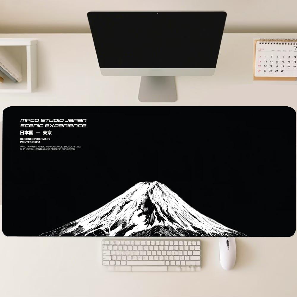 Desk Setup Workspace - Mount Fuji Minimalist Large Extended Mouse