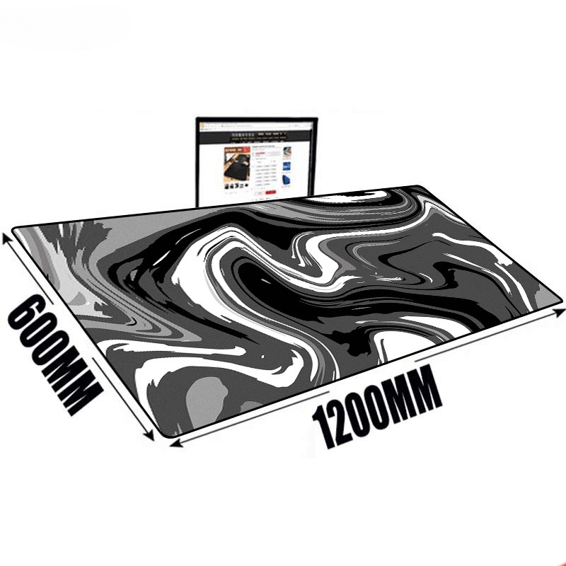 Desk Setup Pc And Laptop - Large Mat Mouse Pad Fluid Art