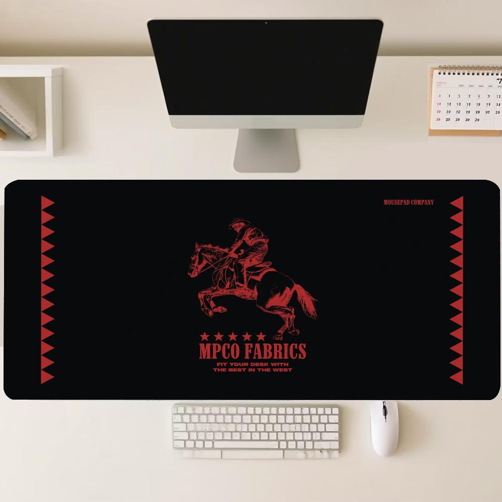 Desk Setup Workspace - Retro Warrior Knight Graphic Large Mouse