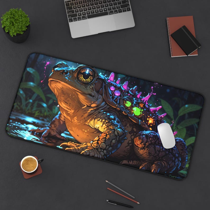 Cute Celestial Frog Desk Mat - - огляд і ціна Desk Setup Workspace