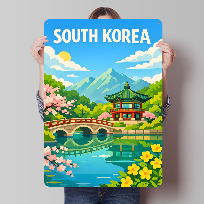 South Korea Travel Poster Cust - огляд і ціна Desk Setup Vintage