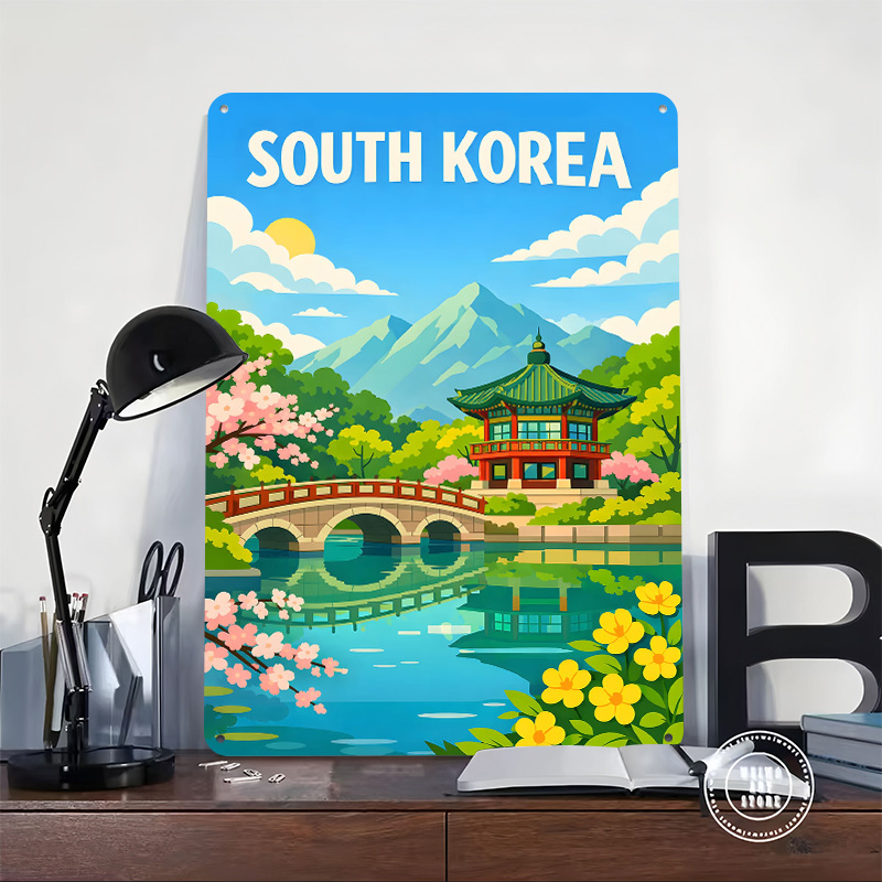 South Korea Travel Poster Cust - огляд і ціна Desk Setup Vintage