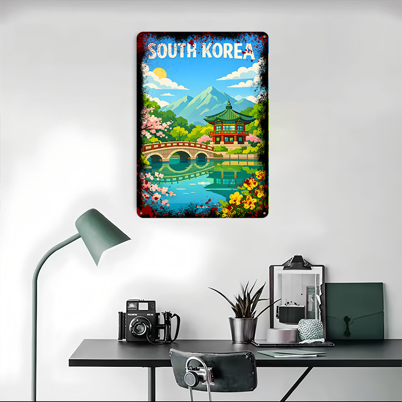 South Korea Travel Poster Cust - огляд і ціна Desk Setup Vintage
