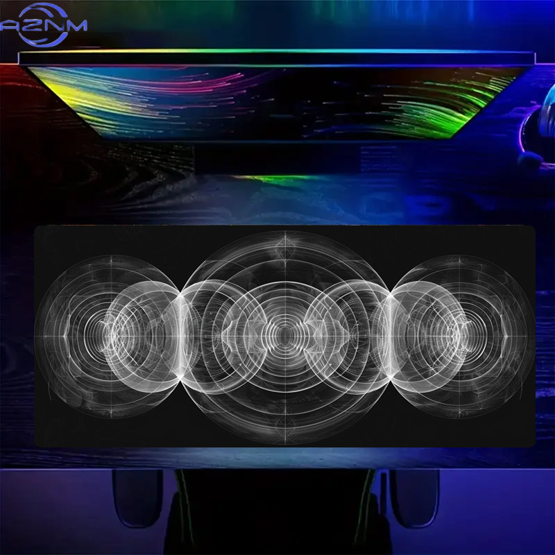 Large Black and White Spiral P - огляд і ціна Desk Setup Workspace