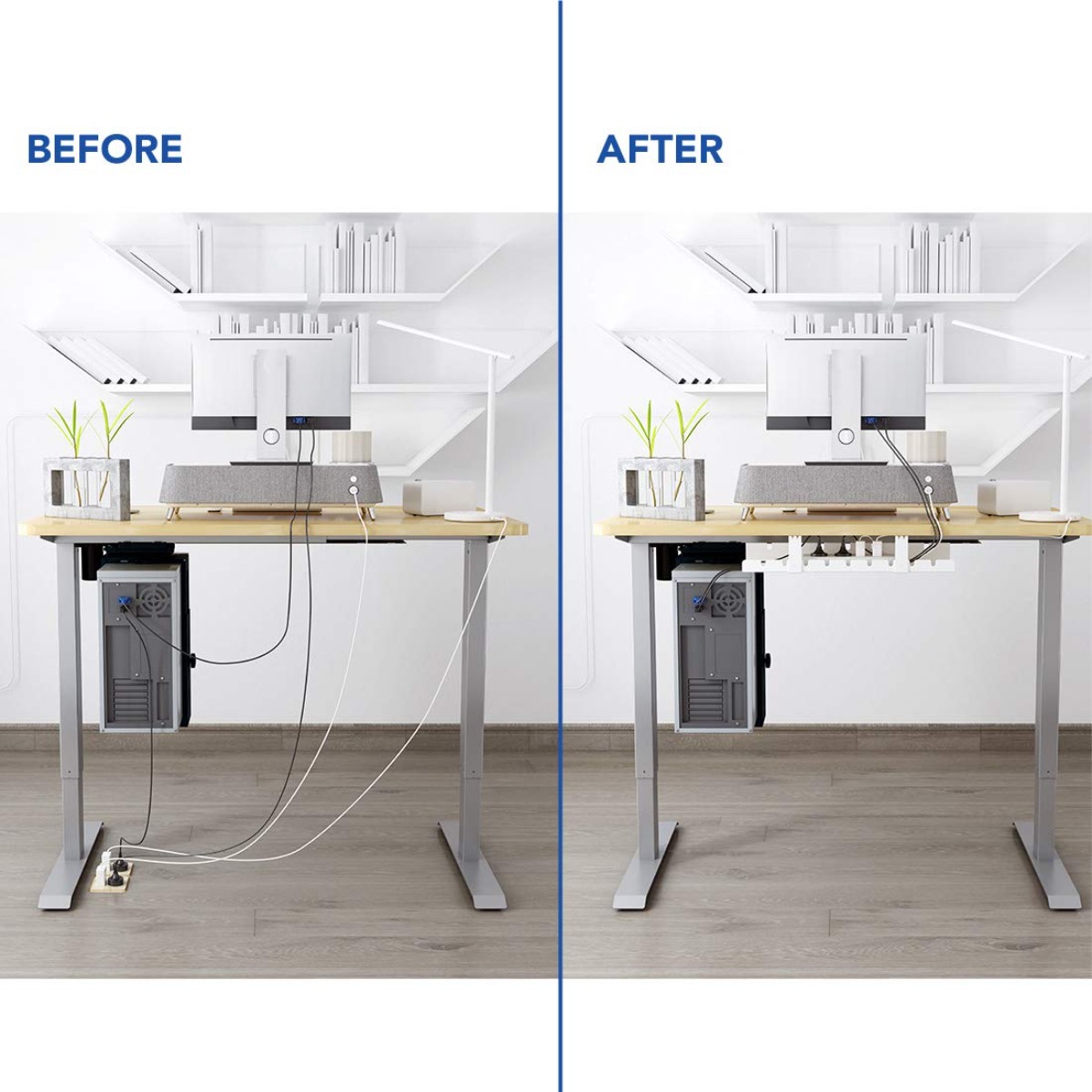 Cable Management Tray Desk Org - огляд і ціна Desk Setup Workspace