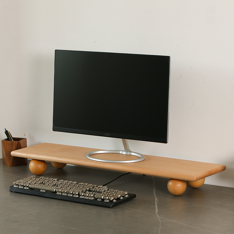 Natural Wood Desktop Riser Dua - огляд і ціна Desk Setup Living Room