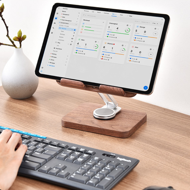 Black Walnut iPad Stand with 3 - огляд і ціна Desk Setup Living Room