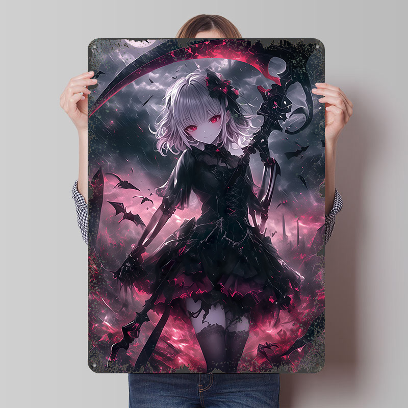 Demon Grim Reaper Girl Poster  - огляд і ціна Desk Setup Vintage
