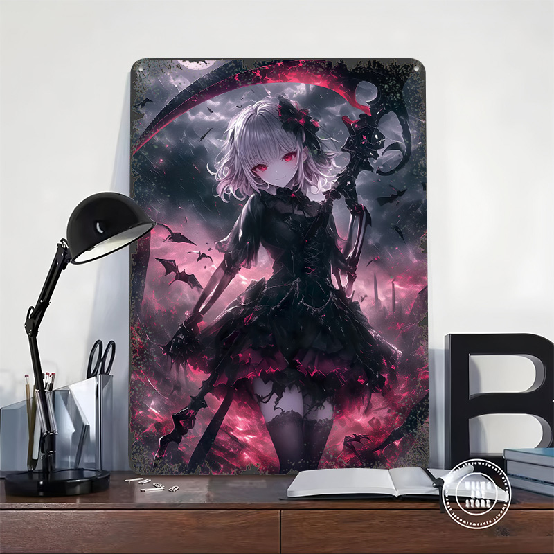 Demon Grim Reaper Girl Poster  - огляд і ціна Desk Setup Vintage