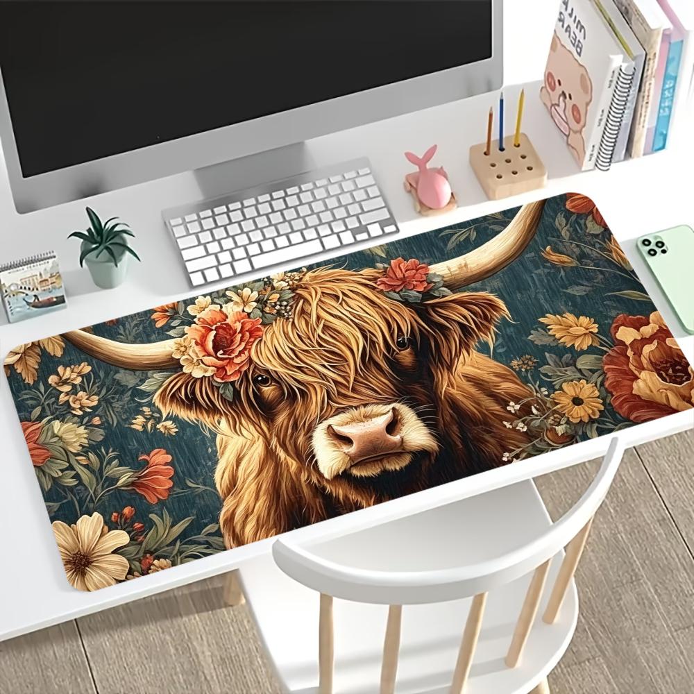 Vintage Highland Cow Floral Ga - огляд і ціна Desk Setup Vintage