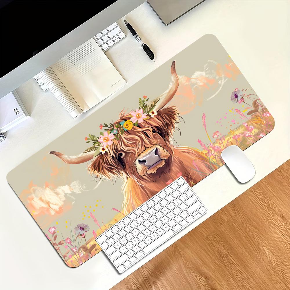 Vintage Highland Cow Floral Ga - огляд і ціна Desk Setup Vintage