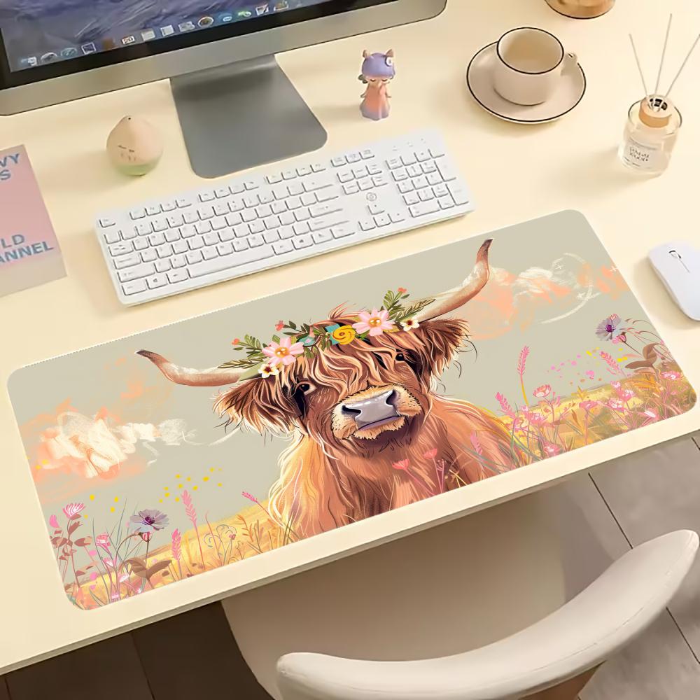 Vintage Highland Cow Floral Ga - огляд і ціна Desk Setup Vintage