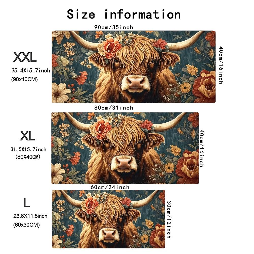 Vintage Highland Cow Floral Ga - огляд і ціна Desk Setup Vintage