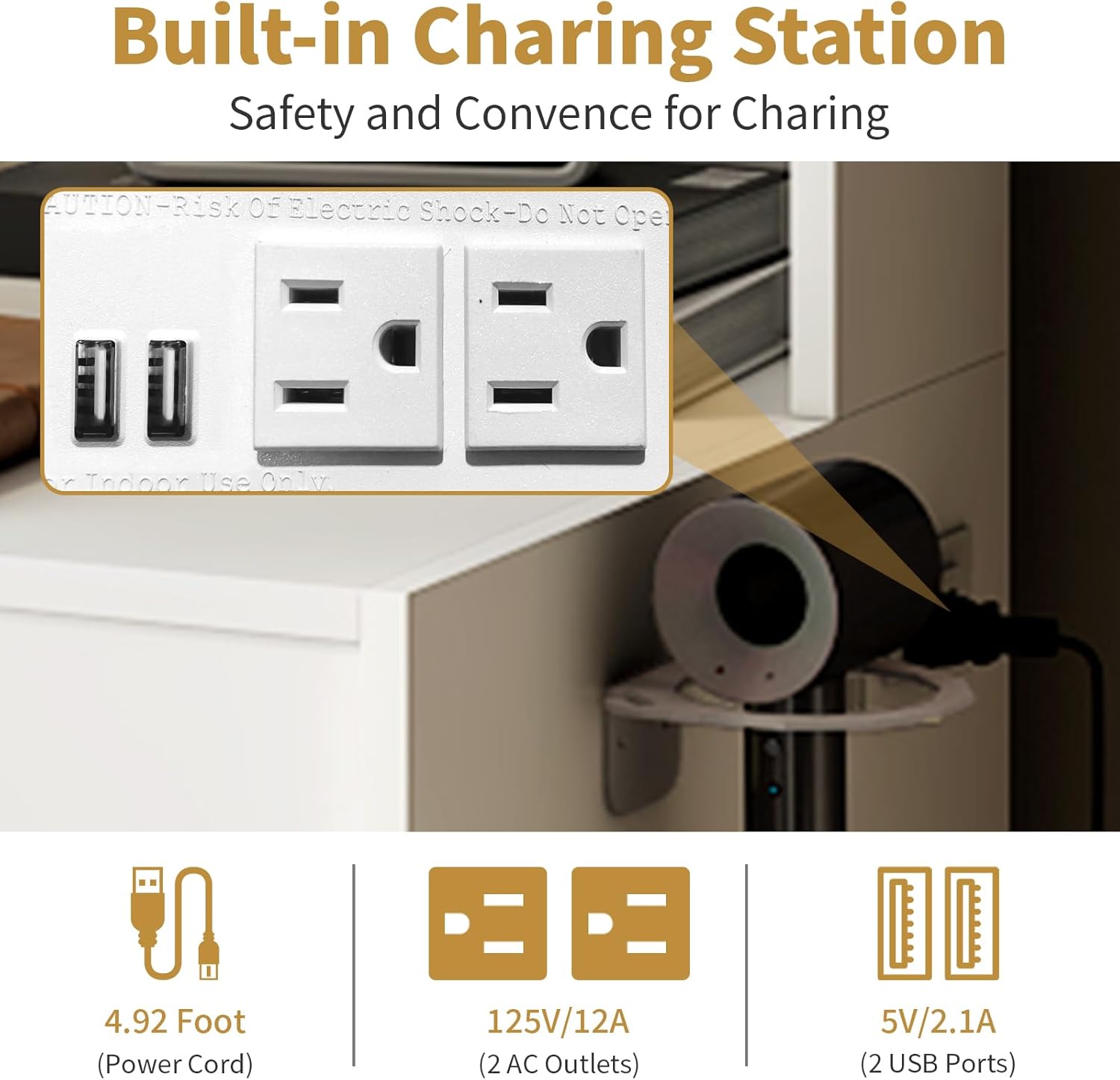 3 in 1 Vanity Desk with Fold-u - огляд і ціна Desk Setup Charging Station