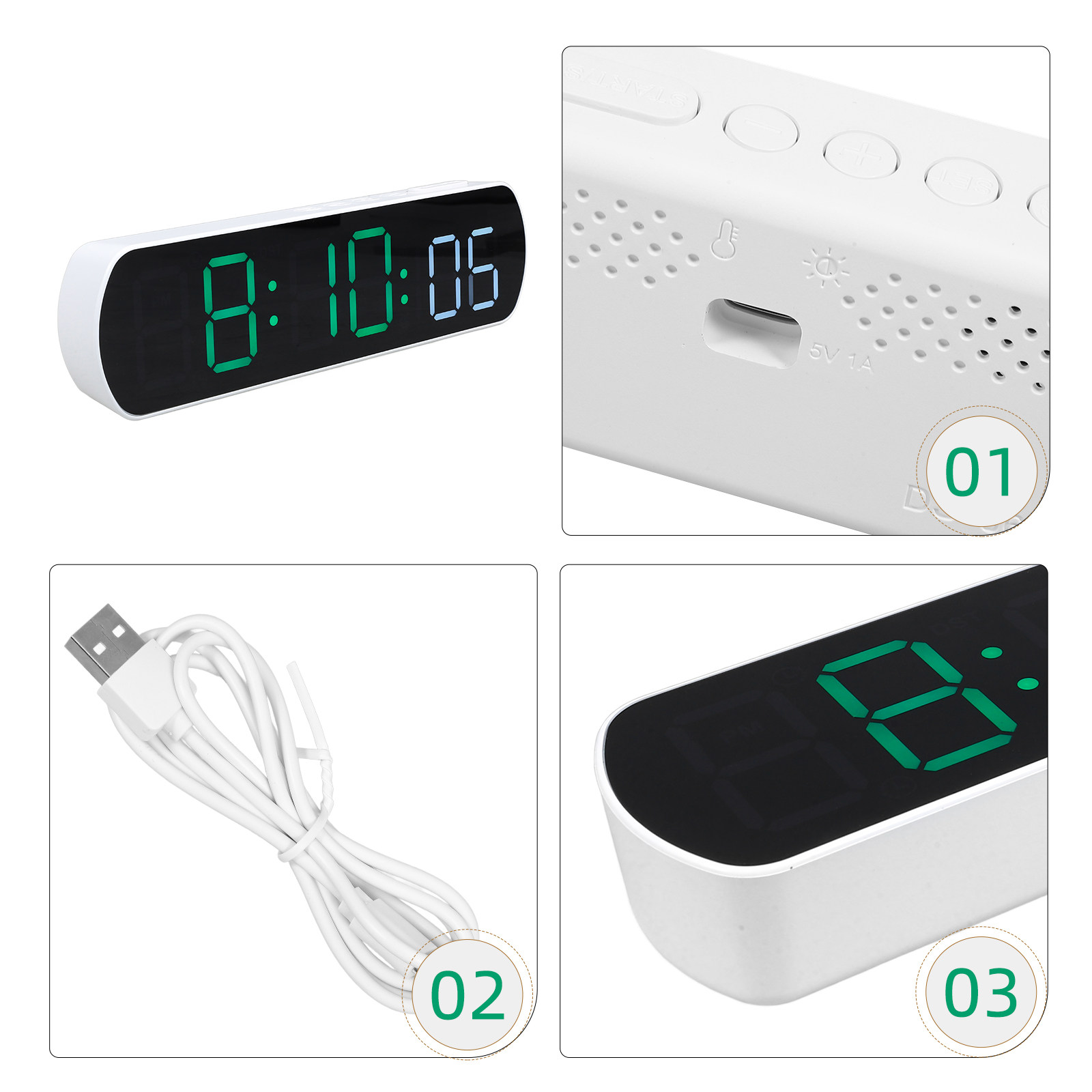 LED Digital Alarm Clock Compac - огляд і ціна Desk Setup Living Room