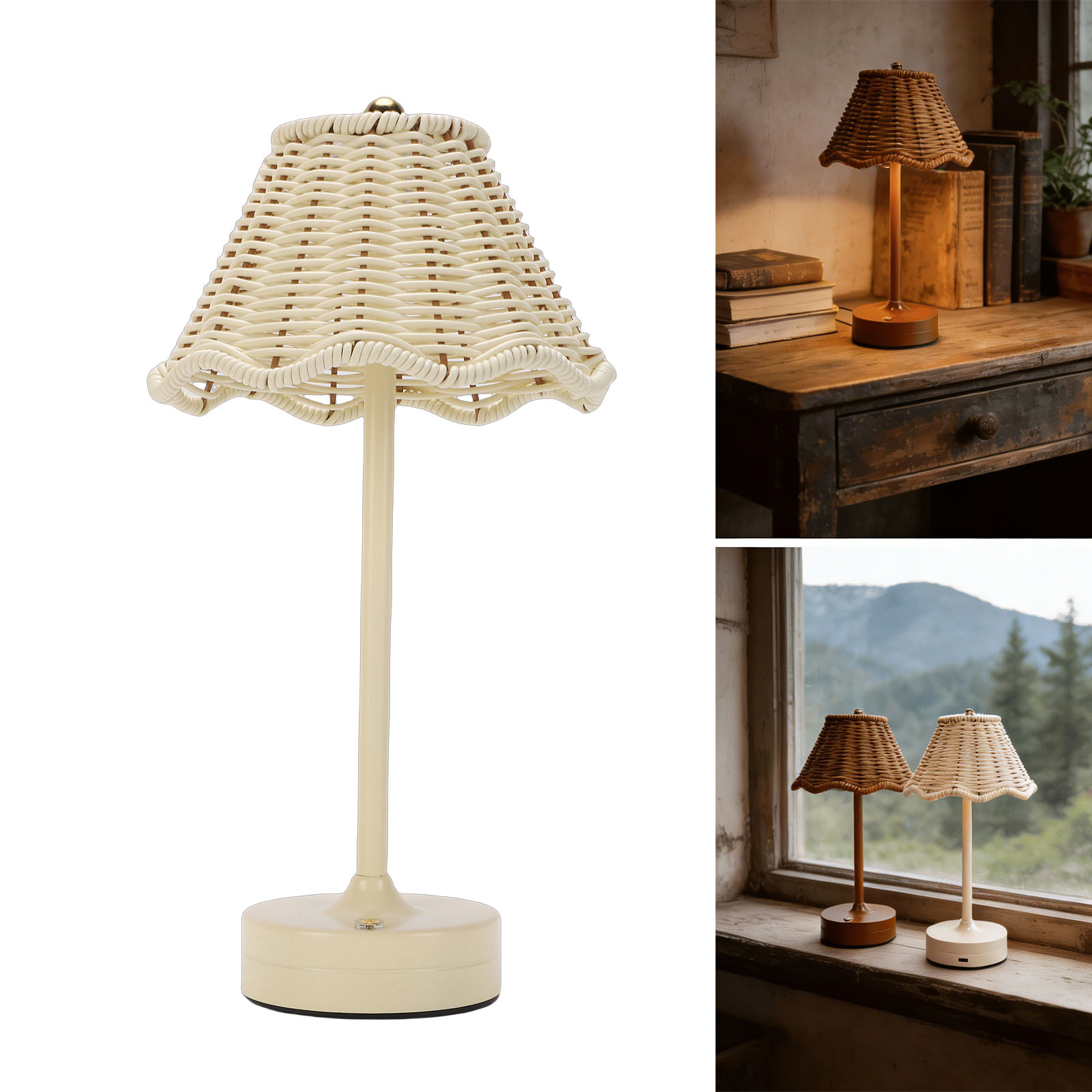 LED Vintage Rattan Table Lamp  - огляд і ціна Desk Setup Vintage
