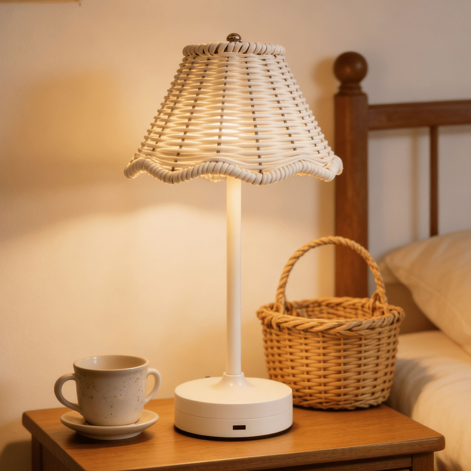 LED Vintage Rattan Table Lamp  - огляд і ціна Desk Setup Vintage