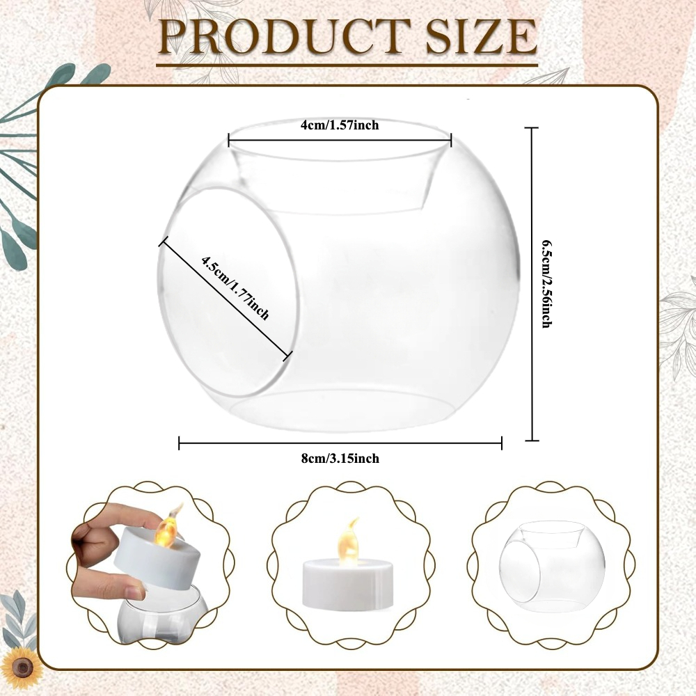6/12pcs Glass Round Hollow Can - огляд і ціна Desk Setup Light