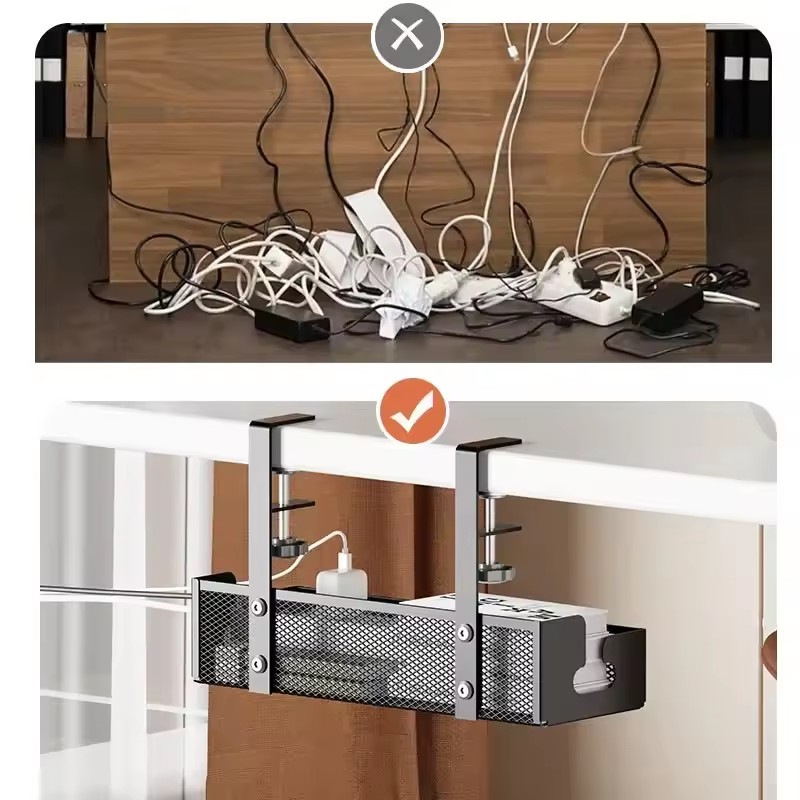 Desk Cord Storage rack No Dril - огляд і ціна Desk Setup Living Room