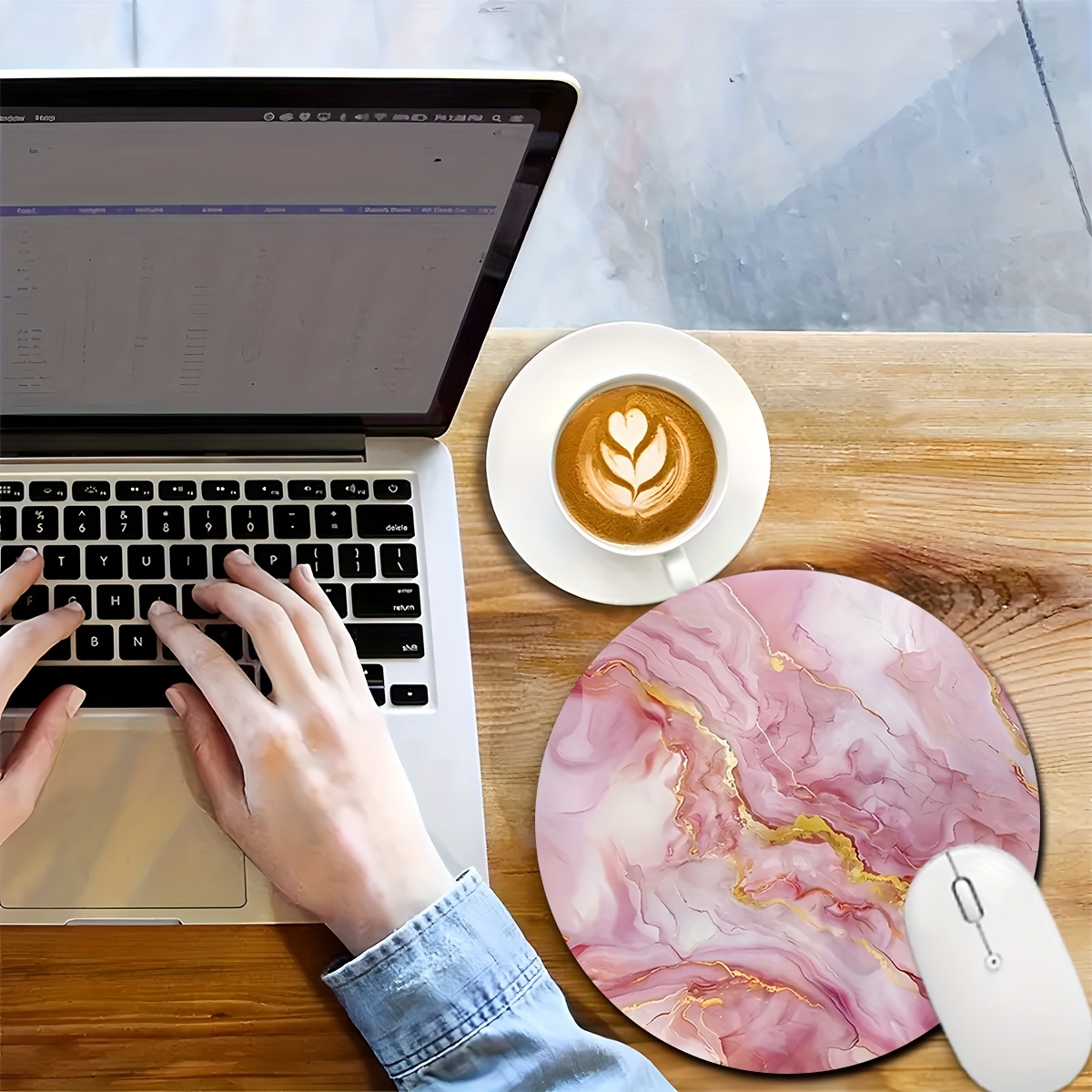 Pink Marble Mouse Pad PC Lapto - огляд і ціна Desk Setup Pc And Laptop