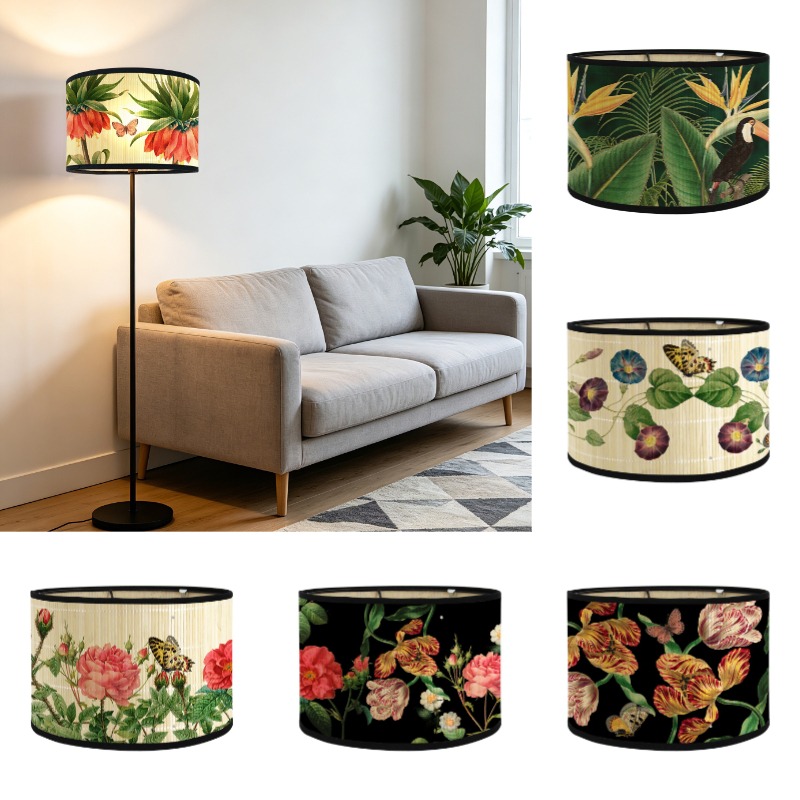 Vintage Printed Bamboo Lampsha - огляд і ціна Desk Setup Vintage
