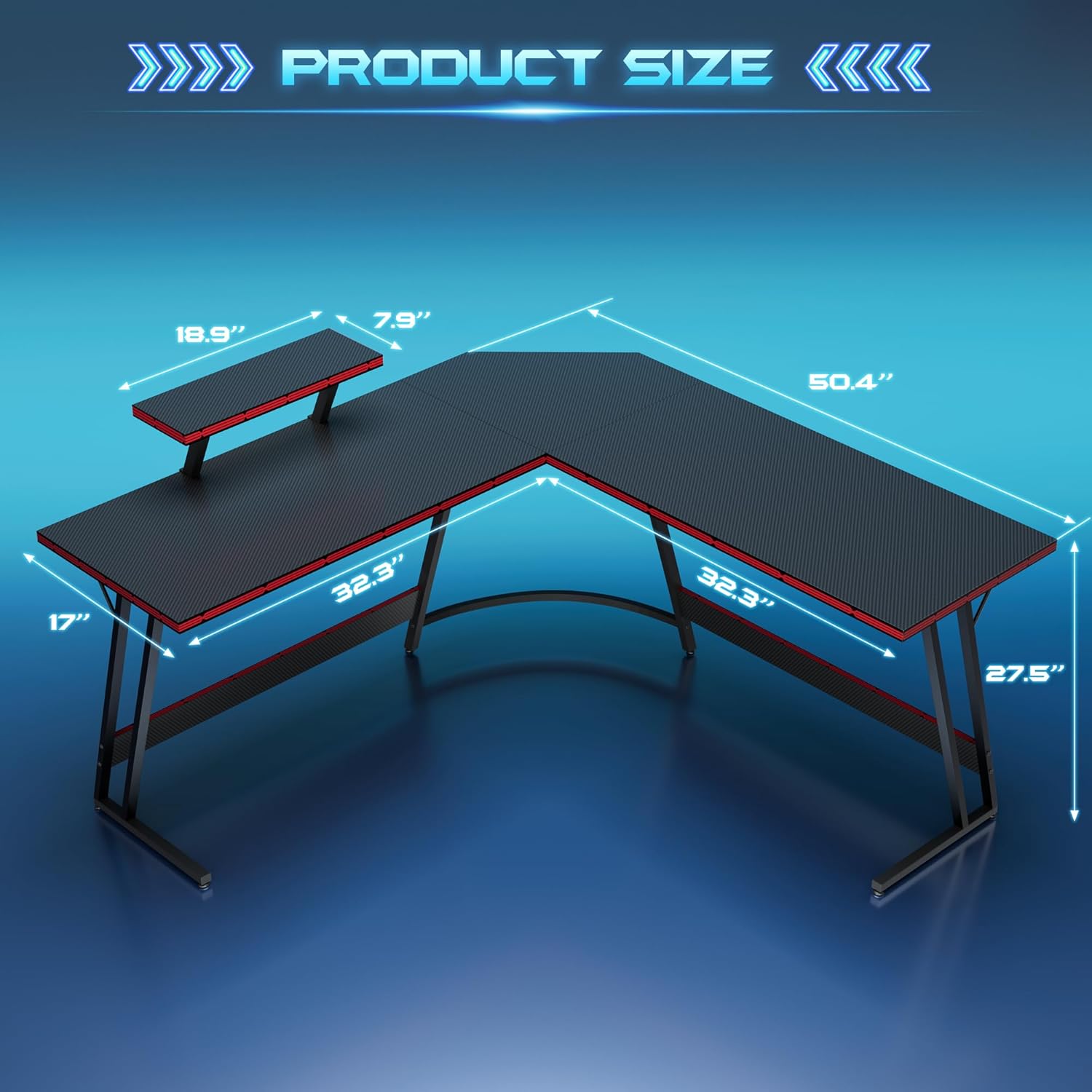 L-Shaped Adjustable Gaming Des - огляд і ціна Setup Desk Monitor