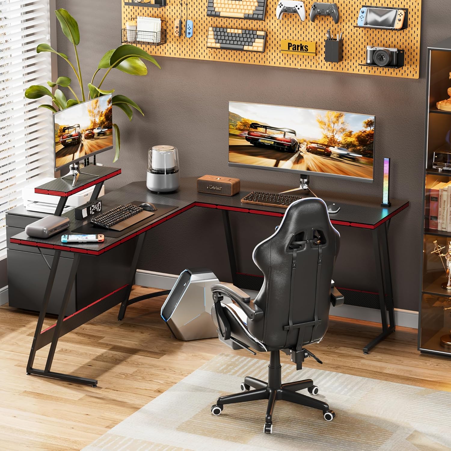 L-Shaped Adjustable Gaming Des - огляд і ціна Setup Desk Monitor