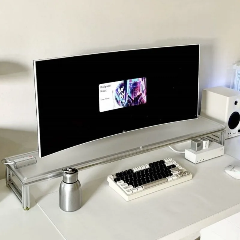Aluminum Monitor Stand Acrylic - огляд і ціна Desk Setup Living Room