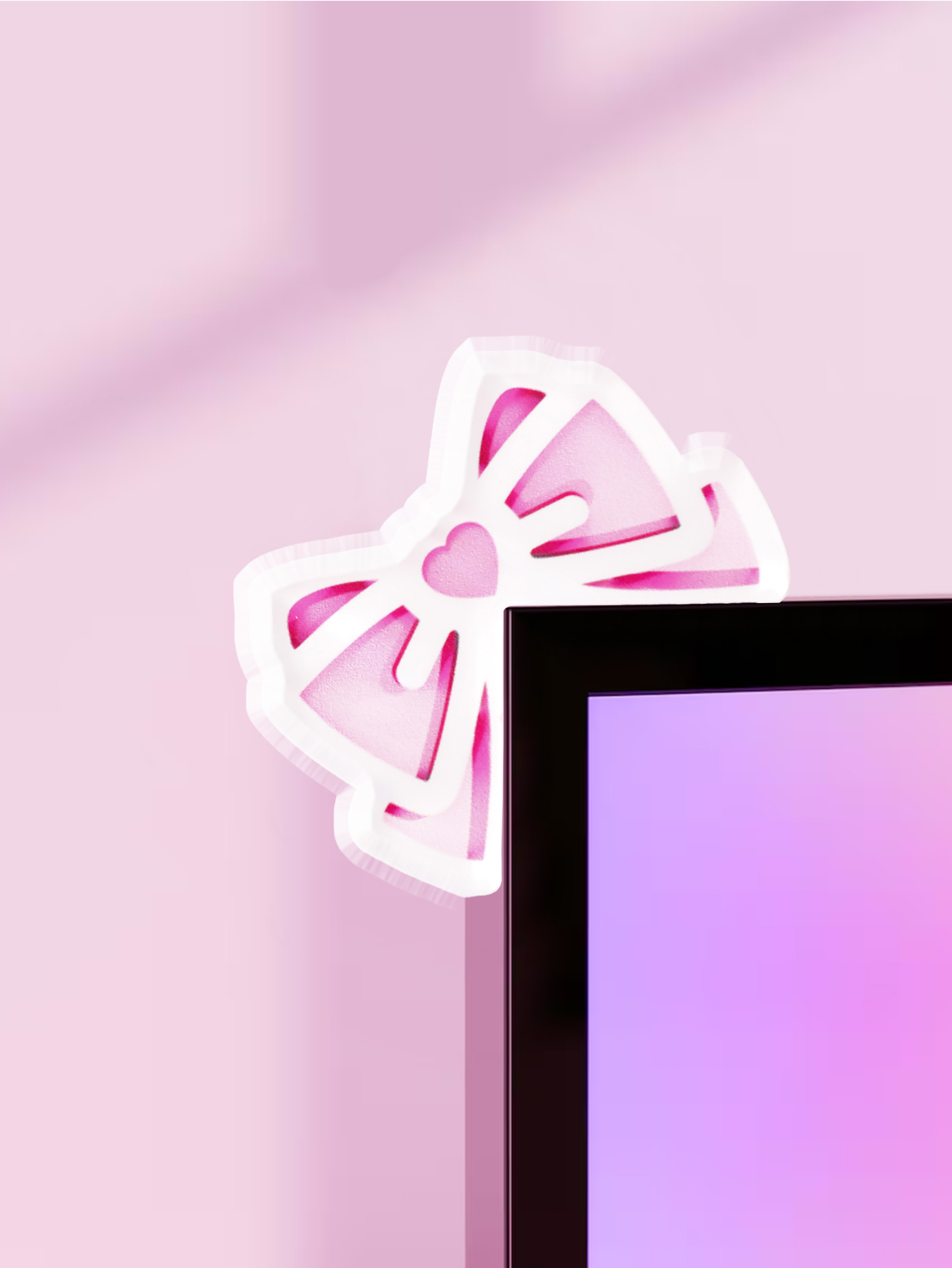 Kawaii Bow Monitor Decor Pink  - огляд і ціна Desk Setup Gaming