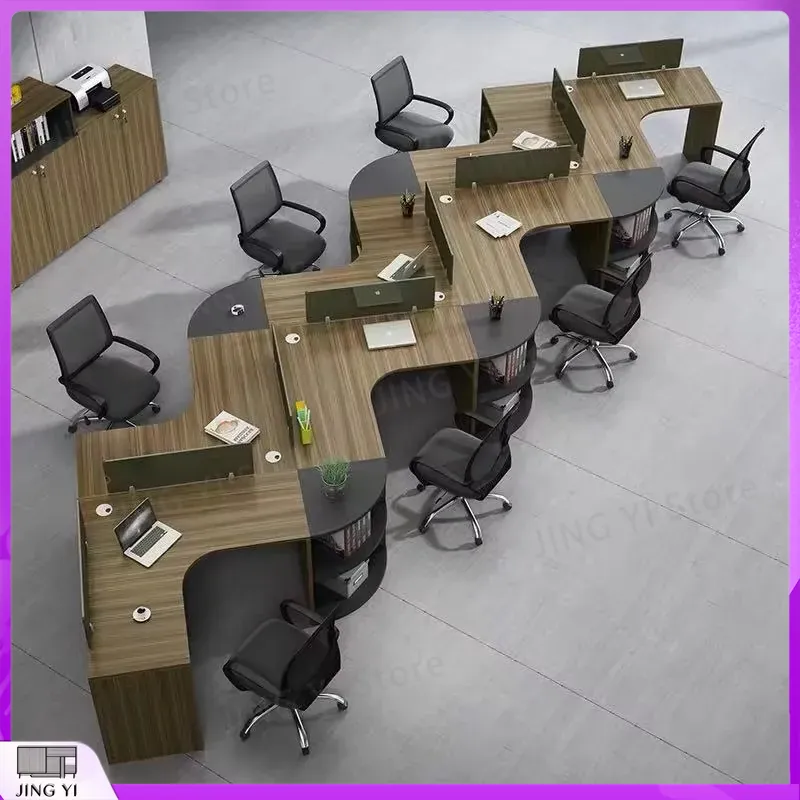 4-Person Modular Office Desk W - огляд і ціна Desk Setup Workspace