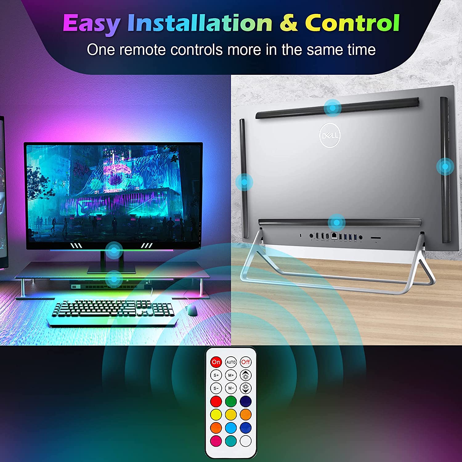 Under Monitor Light Bar RGB Dr - огляд і ціна Setup Desk Monitor