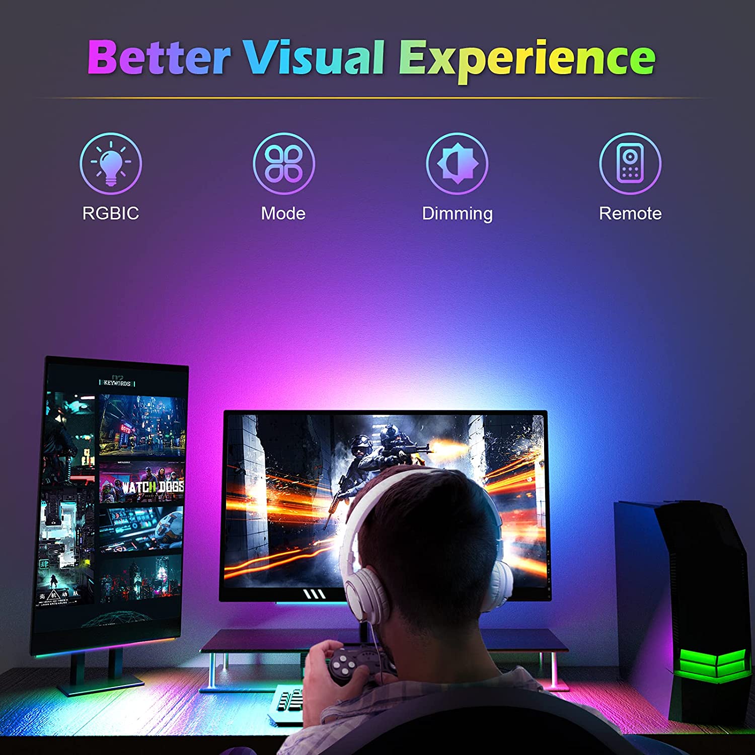 Under Monitor Light Bar RGB Dr - огляд і ціна Setup Desk Monitor